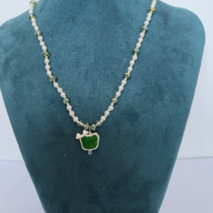 Collar Osito - Mostacillas Vidrio y Dije Metal