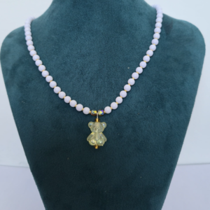 Collar Osito - Acrilicos y Osito Amarillo Transparente