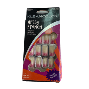 Uñas con pegamento - Artsy French - 12 piezas