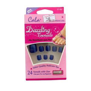 Uñas para los pies con pegamento incluido- Cala - Azul